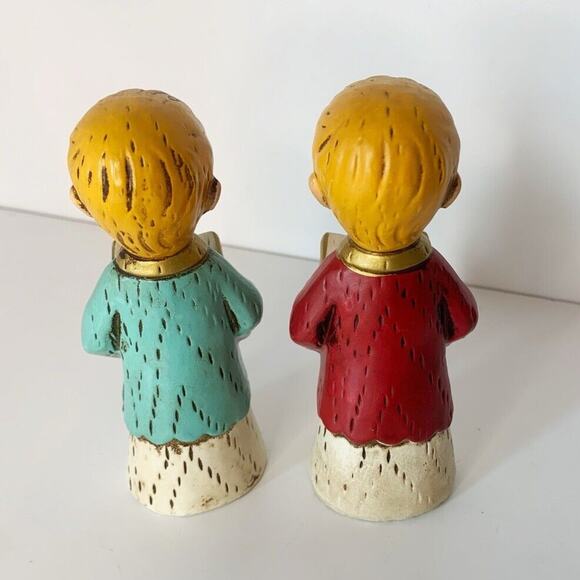 Vintage Chalkware Choir Boy Figurines Set of 2 Children Figurines Christmas Sing - Picture 2 of 8